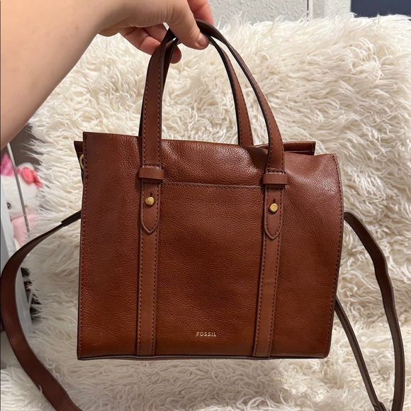 Fossil Rich Brown Leather Tote - Picture 4 of 6